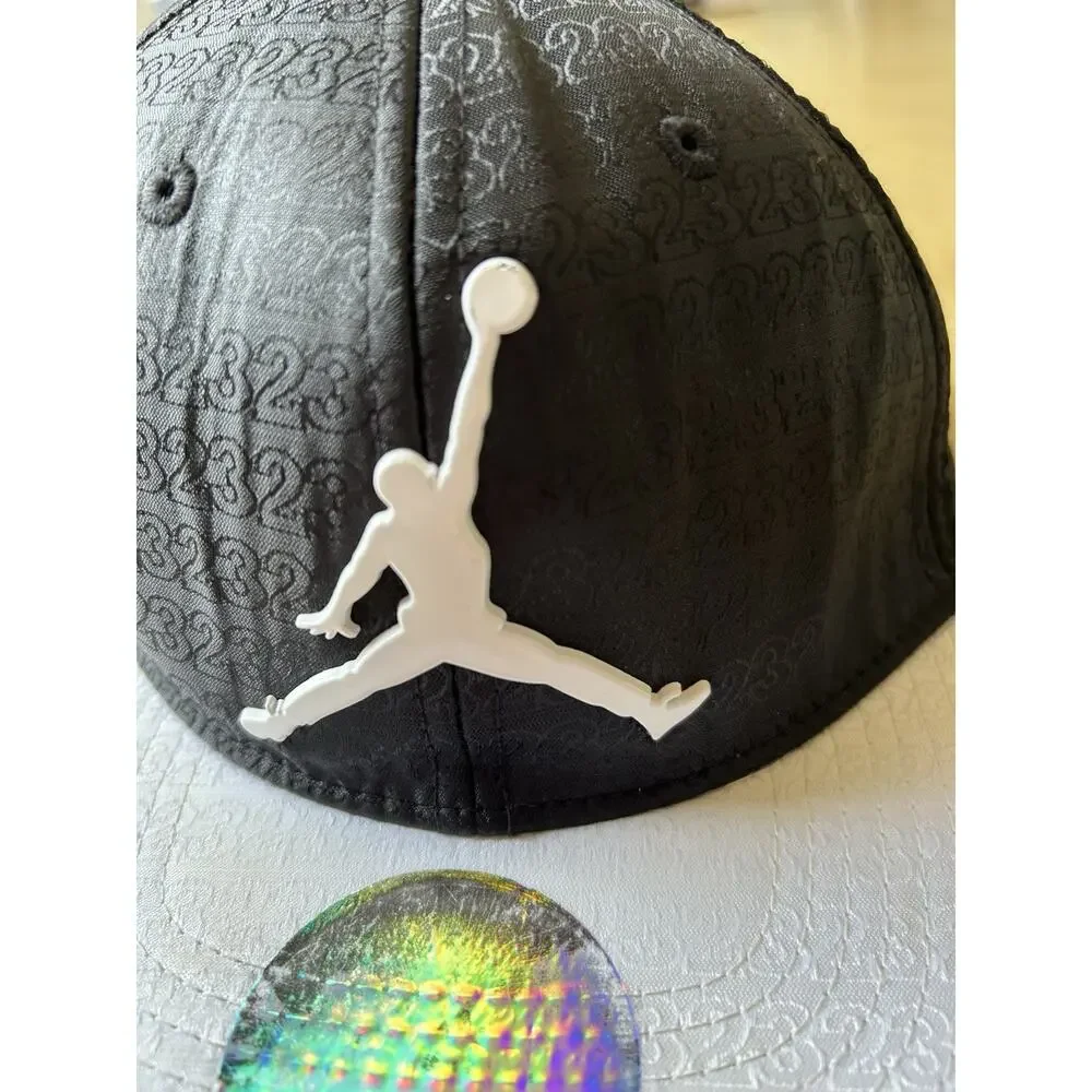 Nike Air Jordan HAT White Brim Jumpman Black Snapback Cap Small Youth 1990s Y2K